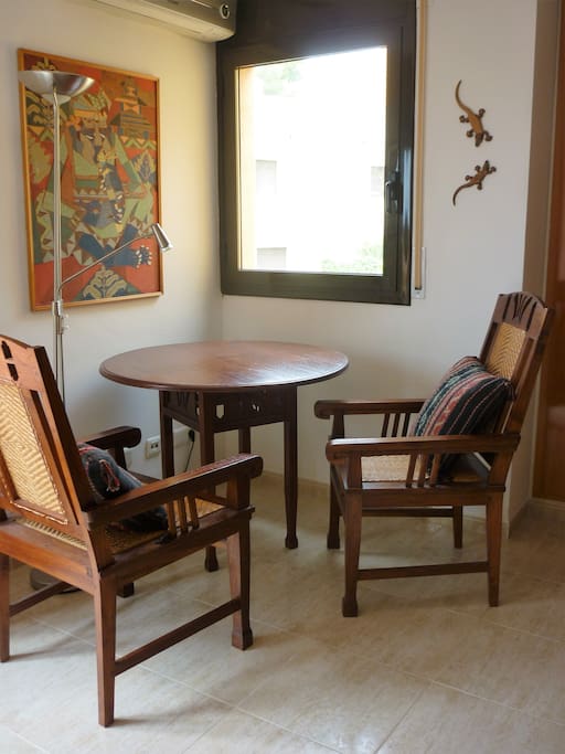 Art deco chairs and table for relaxing or working