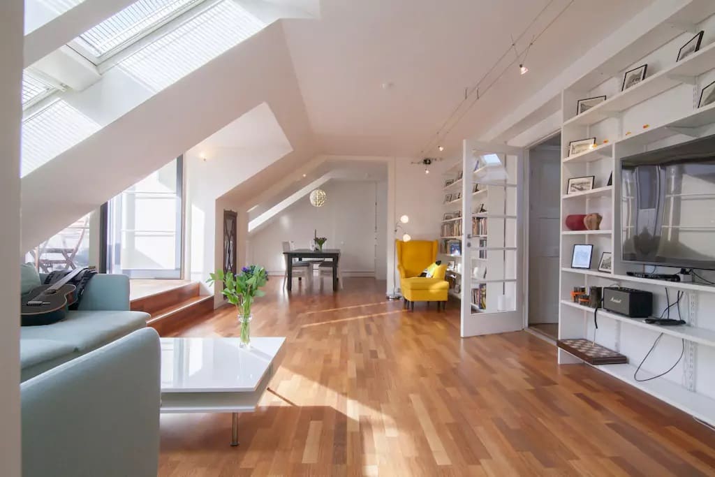 Living room with balcony (shared with hosts)