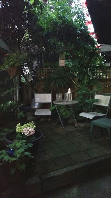 Garden coffee nook.