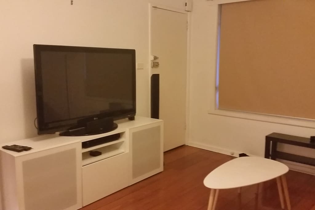 56 inch TV with surround sound.
