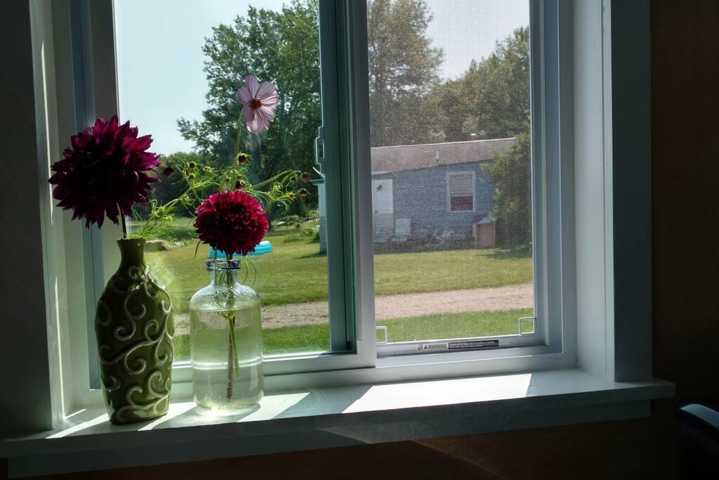 Lake view while washing dishes at the kitchen window.