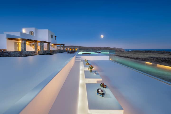 Legendary Sea View -Villa For 5 Couples - Cyclades