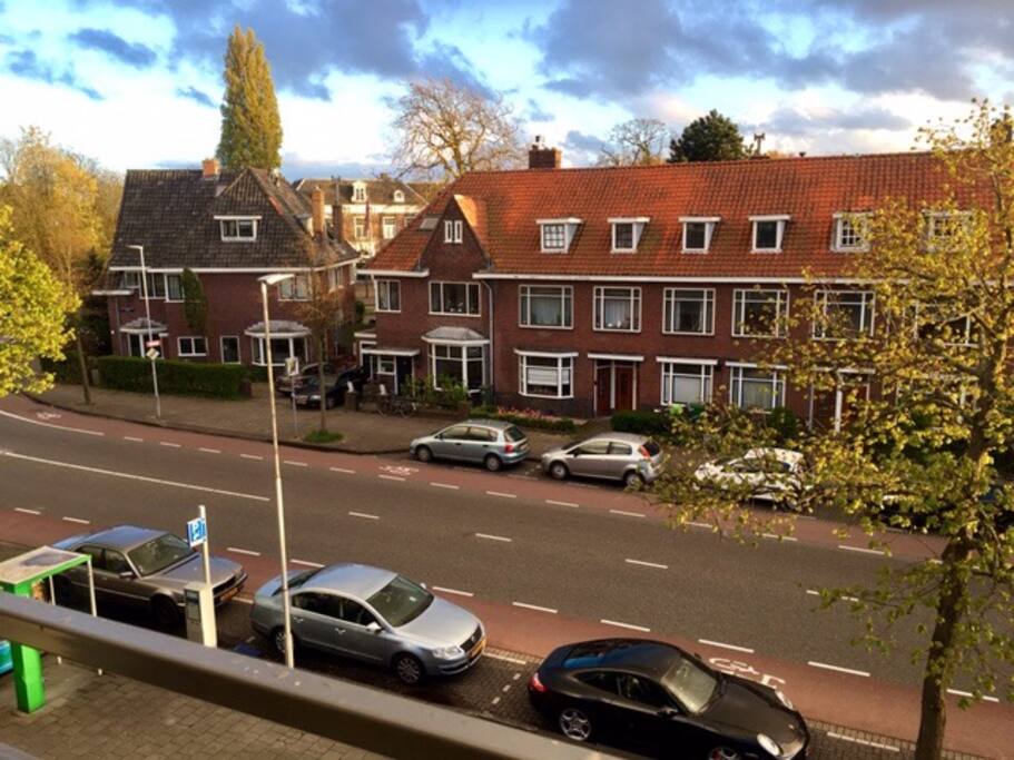 Lots of parking space in front of the building
