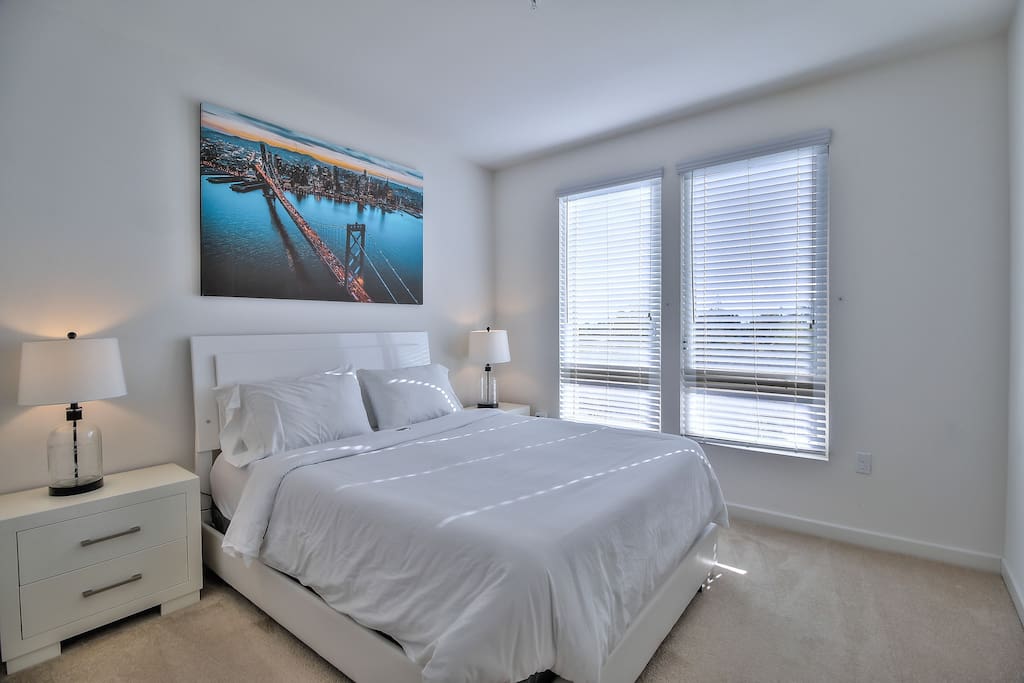 Master Bedroom with Queen Bed + Walk-in closet