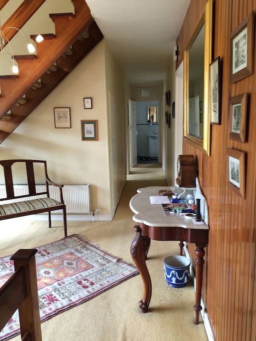 Hall & corridor seen from kitchen door