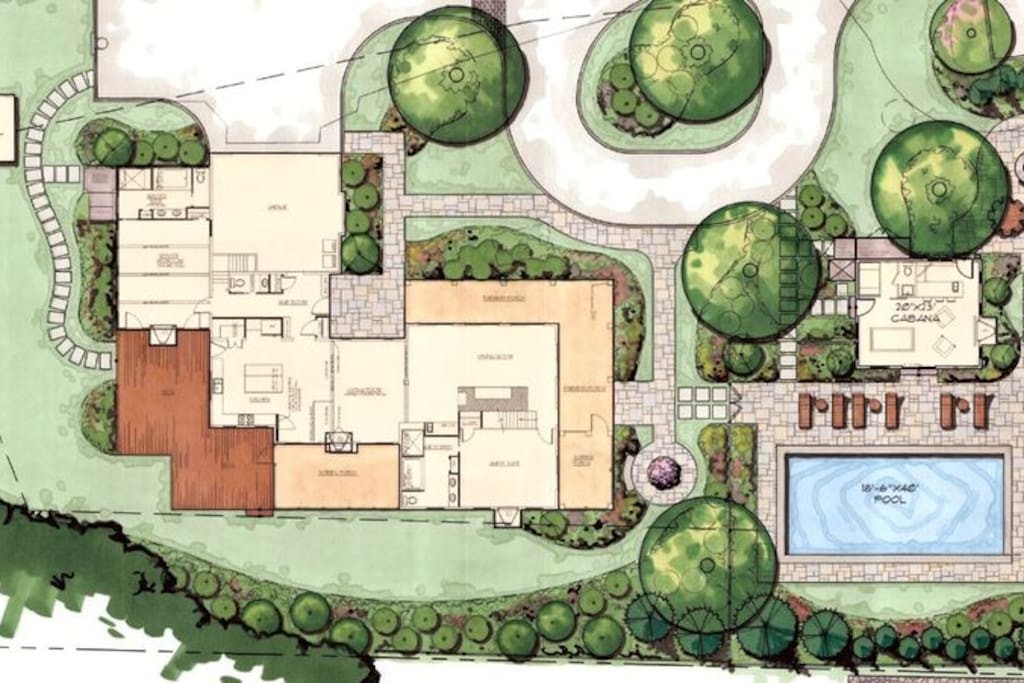 18'x40' pool, hot tub, cabana and plenty of living space