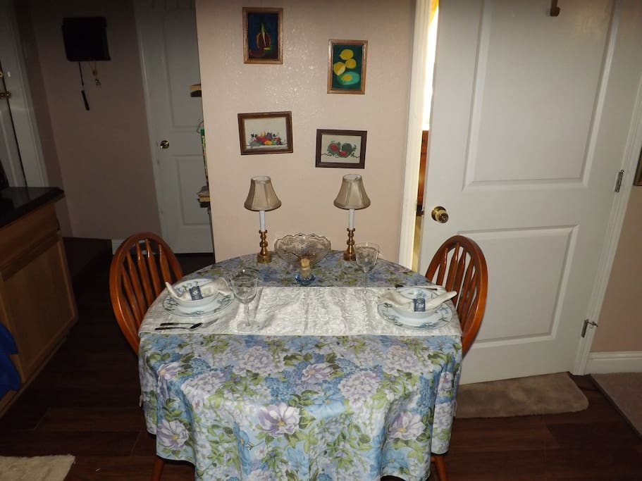 Nice eating area or laptop space.