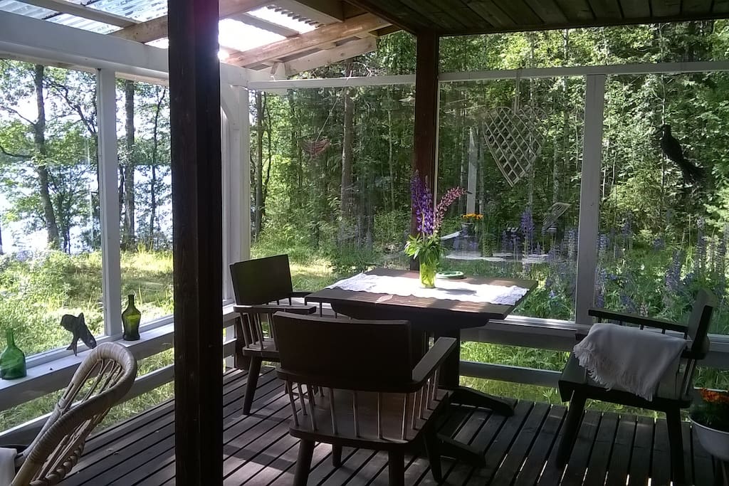 Terrasse with glas corner.