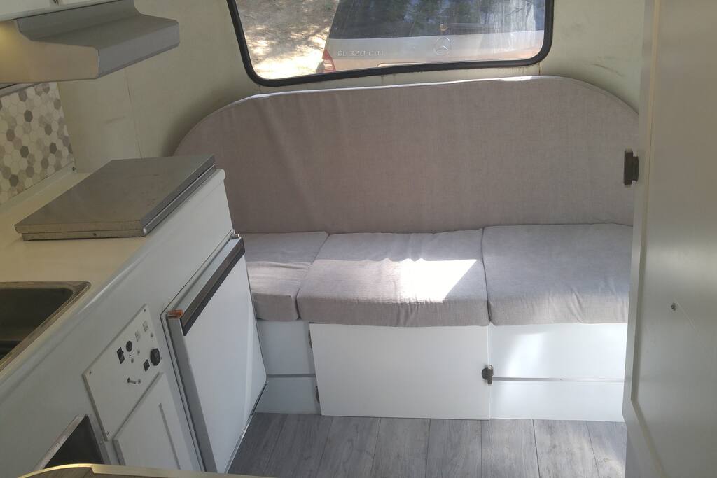 Couch with storage turns to kids bunks