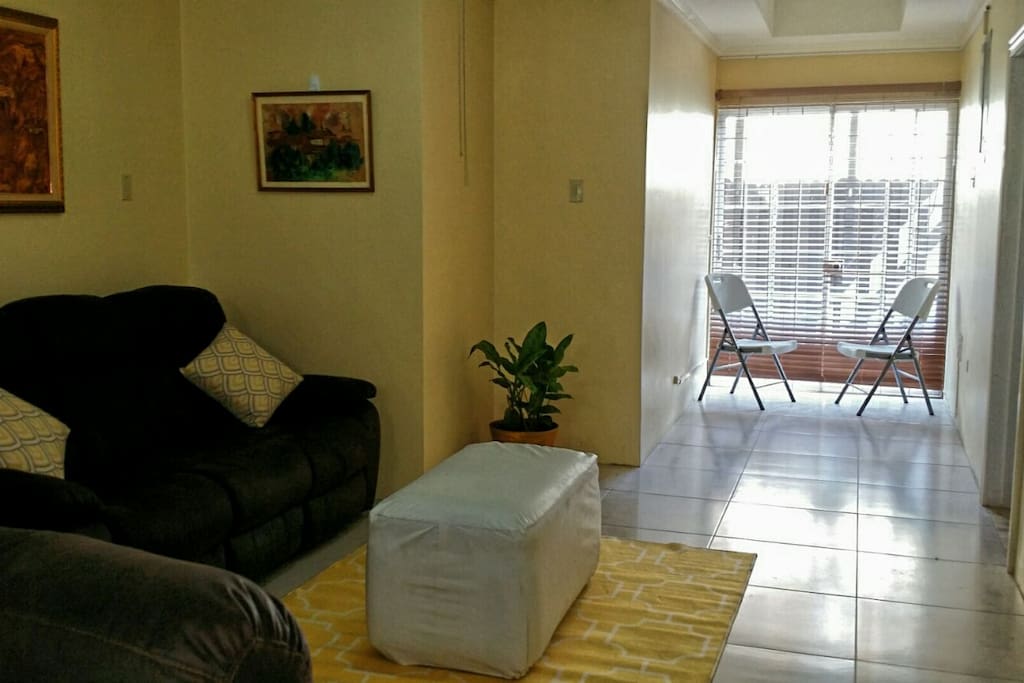 living room leading to backyard