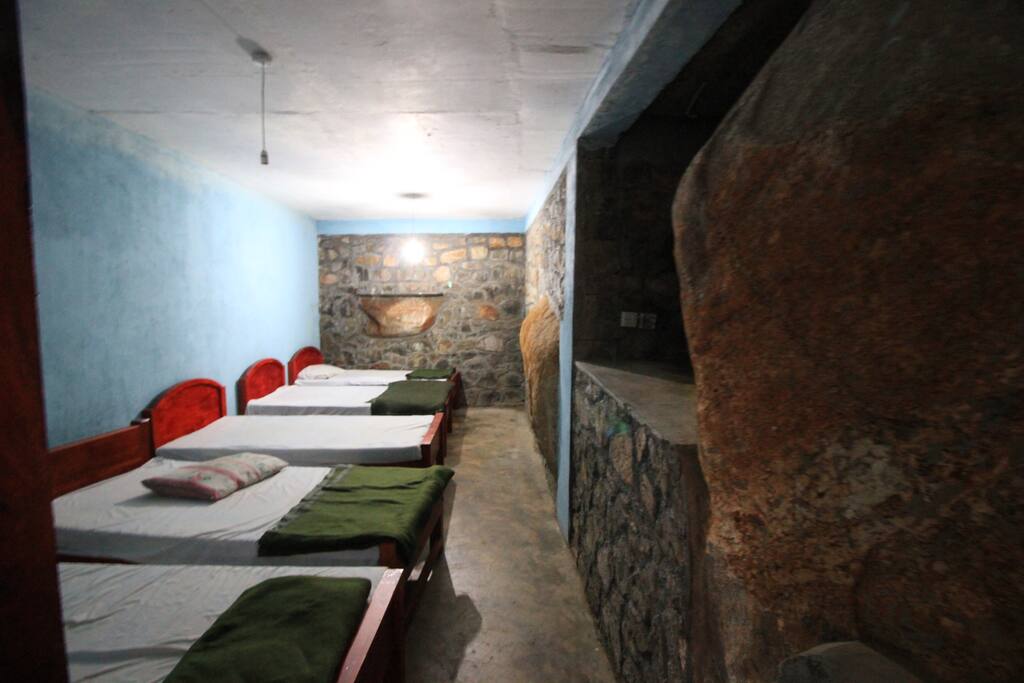 Guestroom with attached bathroom and hot shower