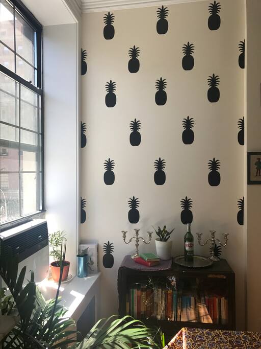 The window + pineapples