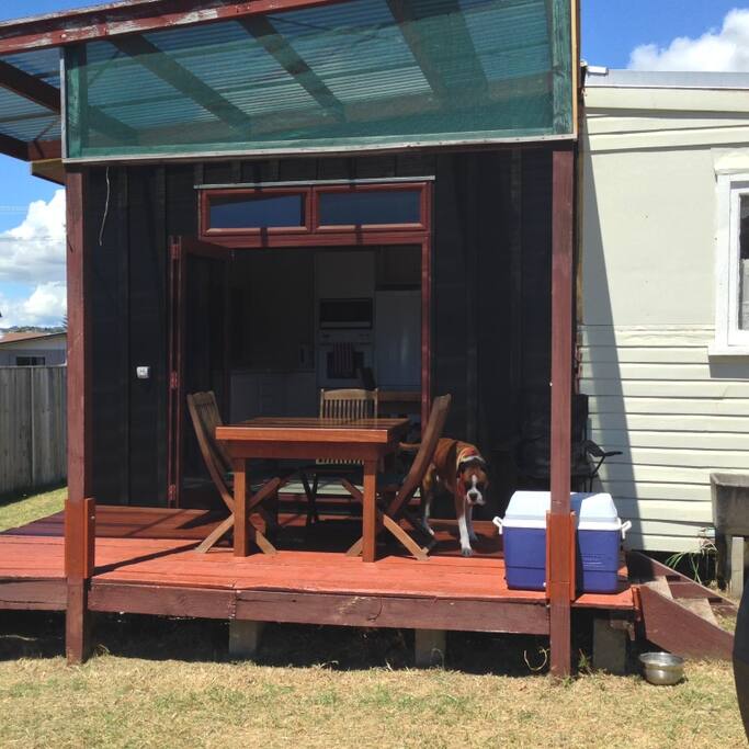 Deck outside kitchen