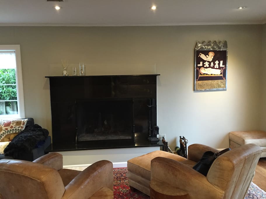 wood burning fireplace