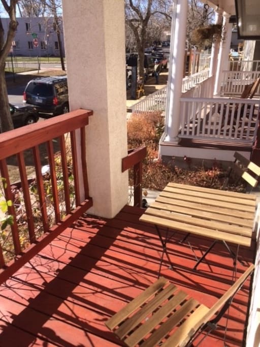 Southwest facing patio catches sun all day. Shall we have a cup of tea on the porch?
