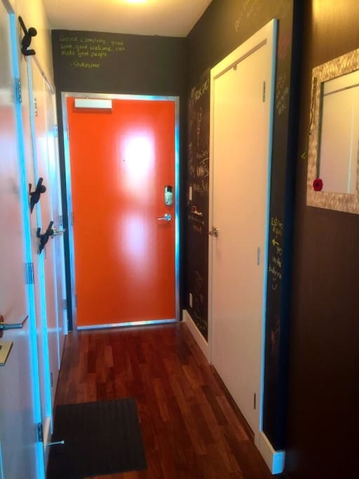 Leave a note on the chalkboard wall!