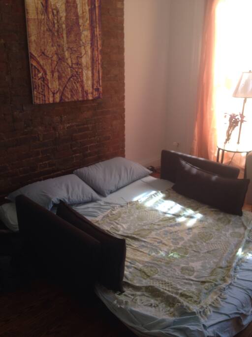 Couch folds out into a large and comfortable bed