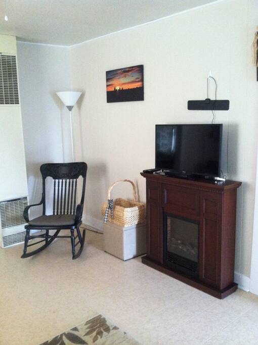 Updated with a cozy and romantic fireplace heater! :)