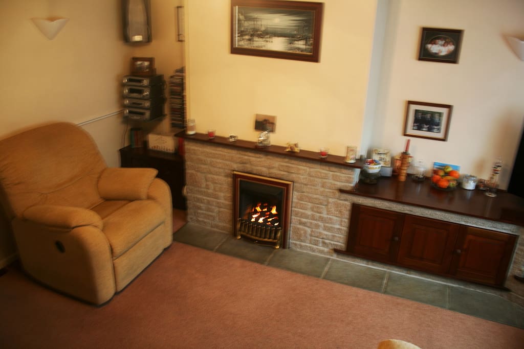The front room with gas fire.