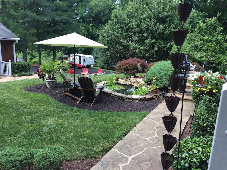 Pond area side of house