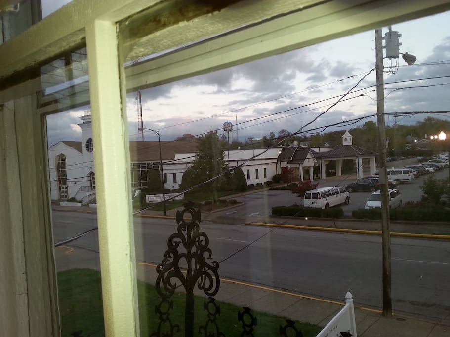 Gaze at Bowling Green's famous Red White and Blue water tower through your front window!