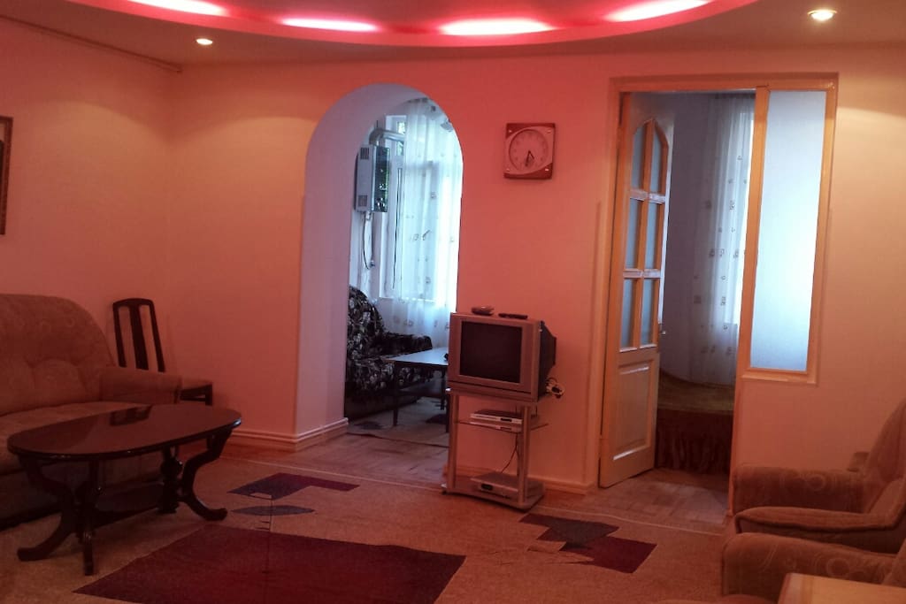 The living room and the entrance to the bedroom and to the small closed "Balcony".