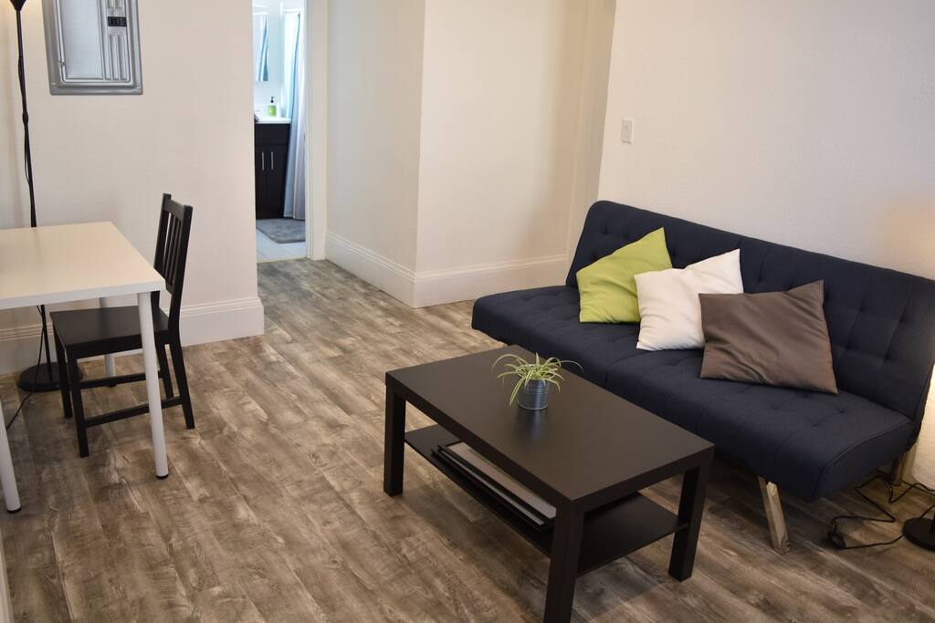 View of living room from front door.