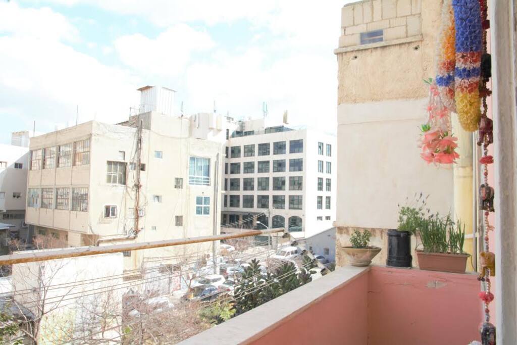 Balcony looks to the community garden