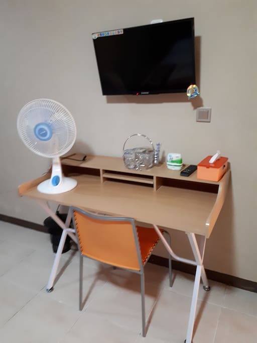 TV and working desk are available in the room