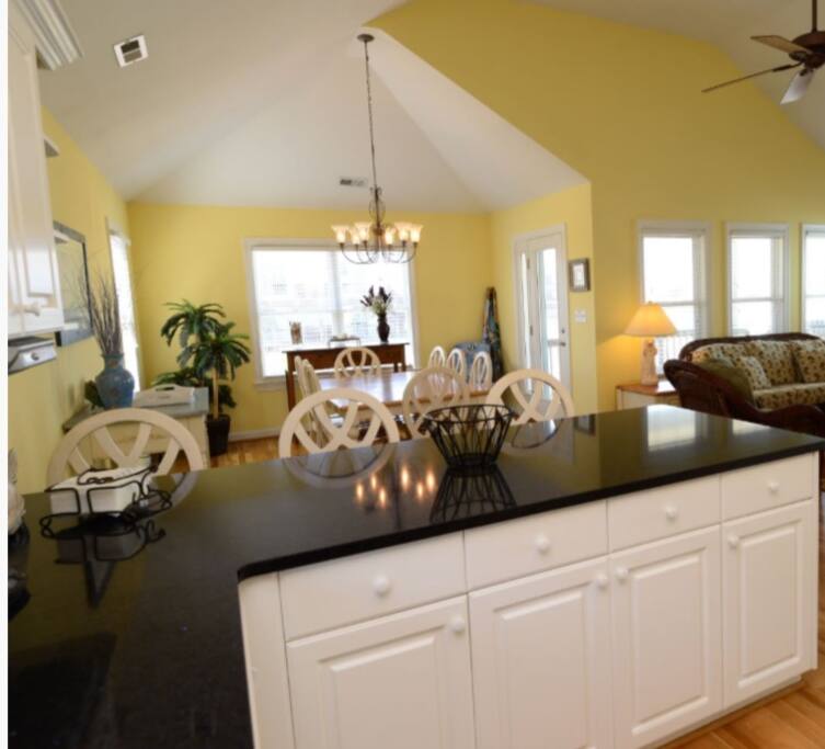 Kitchen bar and dinning area.