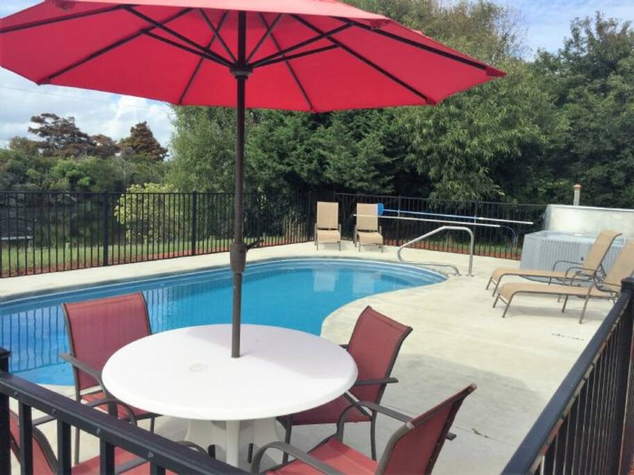 Large Private Pool Overlooking Pond