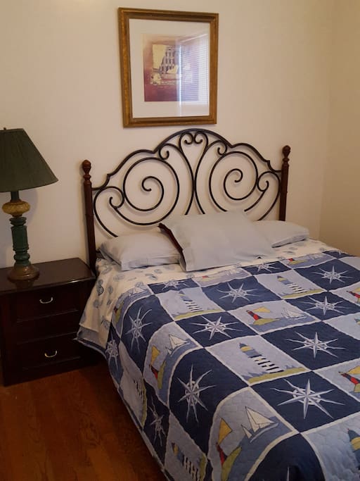 Bedroom 1 features a Queen size bed and private master bathroom.