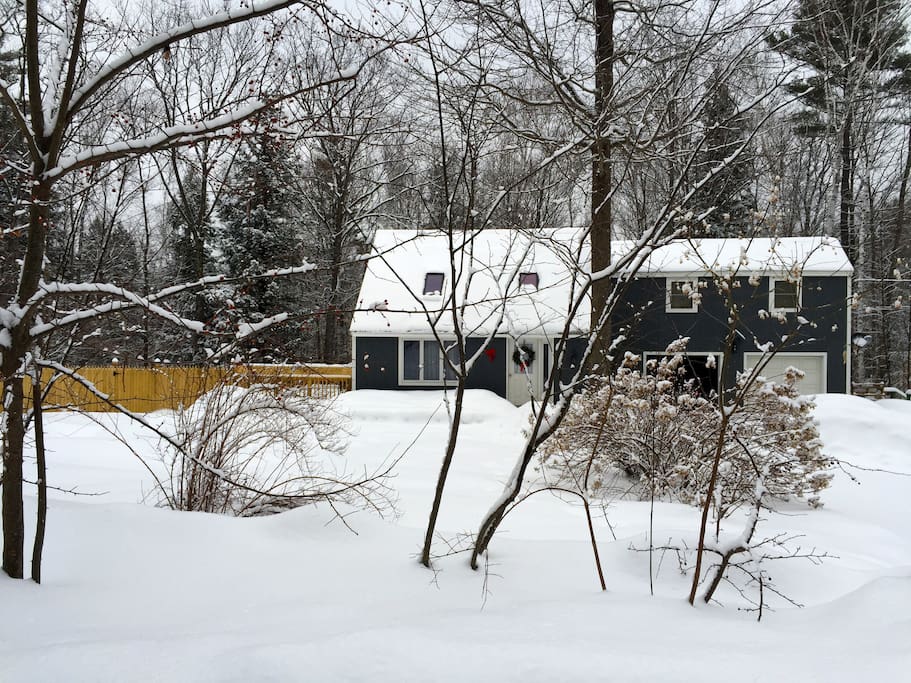 The Birch House exterior during the winter
