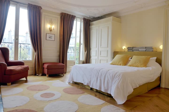 The Master Bedroom offers a comfortable bed for 2 and large windows.