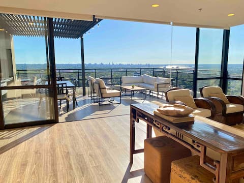 With a private terrace + grill, on the top floor