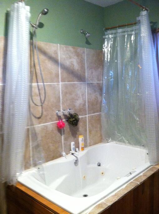 jacuzzi tub that doubles as the shower