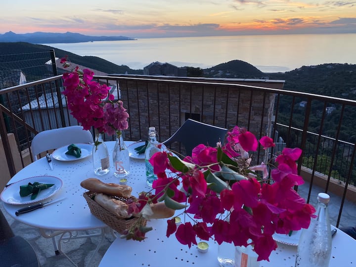 Eagle's nest overlooking the gulf of St Florent