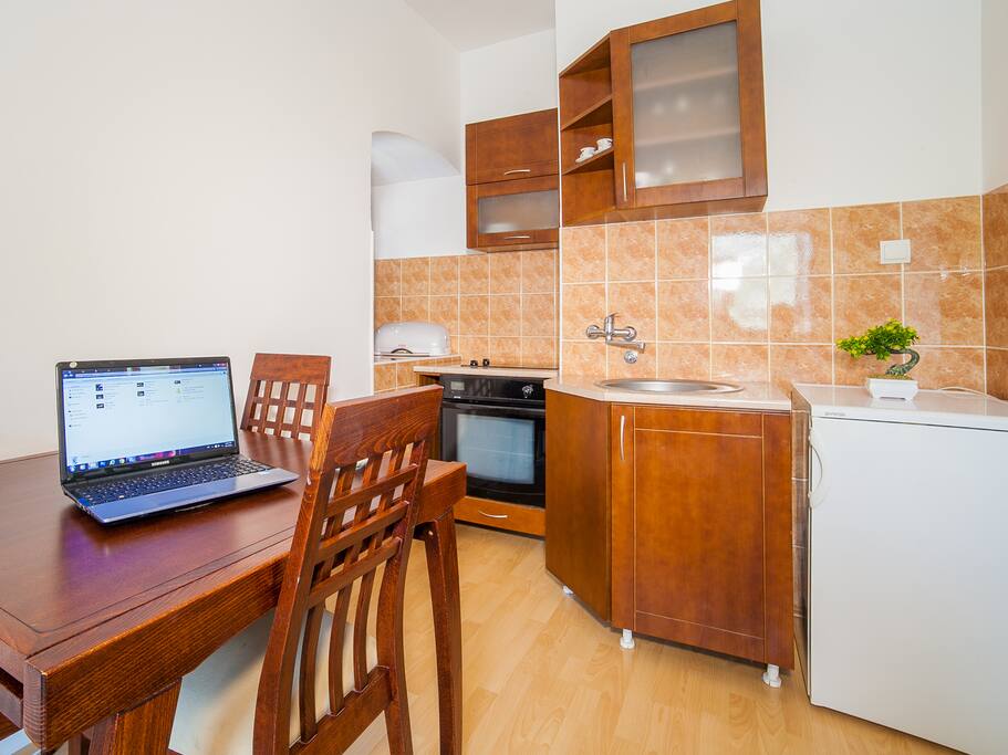 Dining area and kitchen