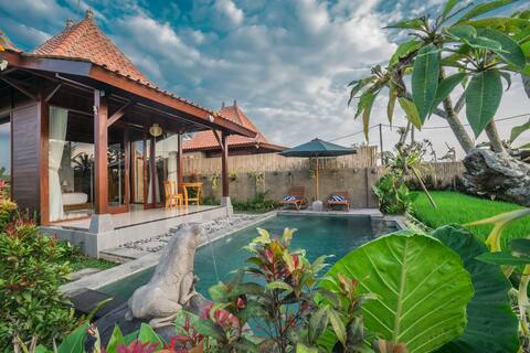 PRIVATE POOL charming wooden villa w/ Ubud Paddy!