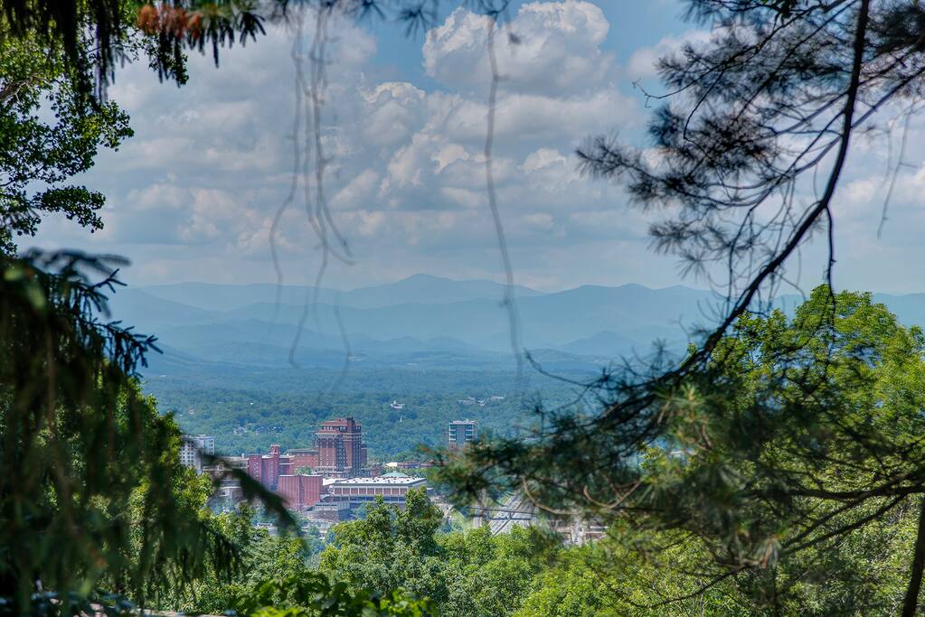 Downtown view on top of driveway
