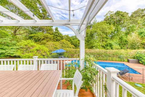 East Hampton Home: Heated Pool, Gym, Fully Fenced