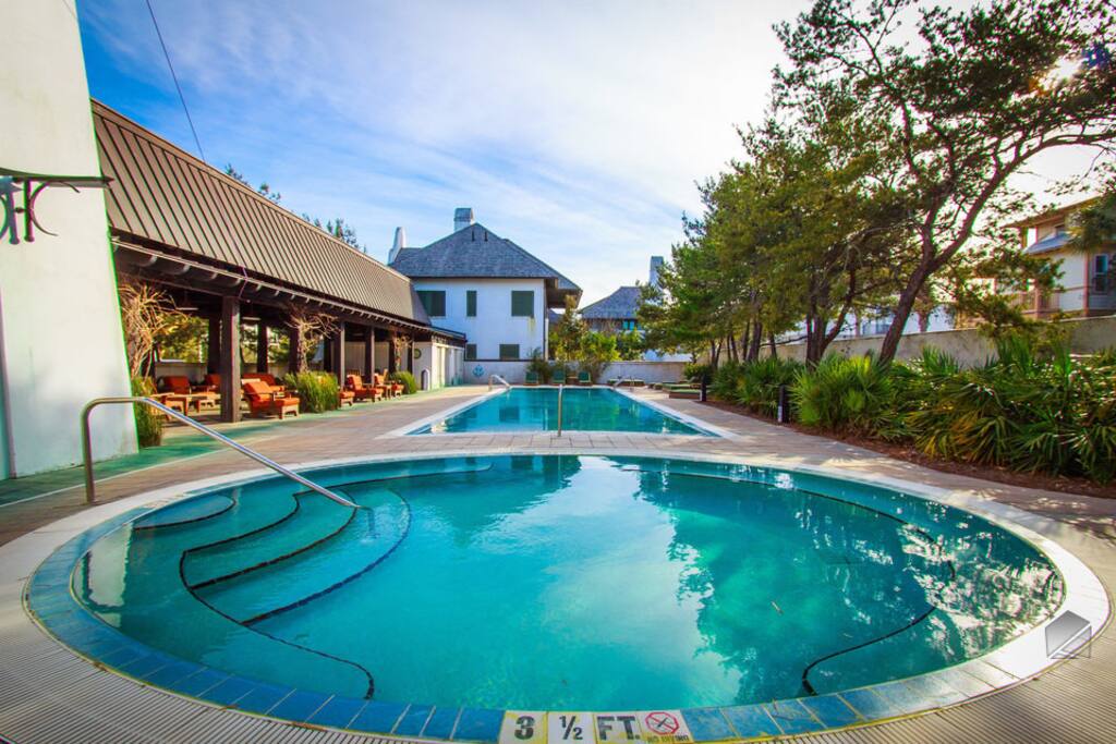The Barbados pool is right around the corner from the home.