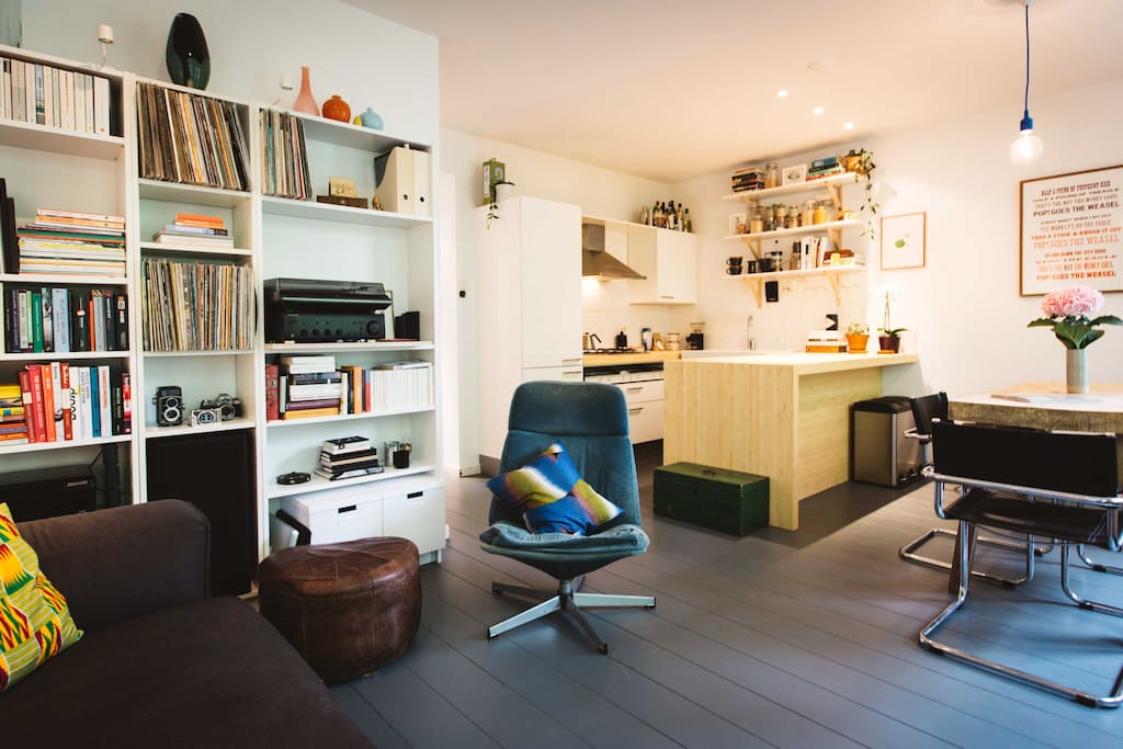 Open plan kitchen, dining & living room