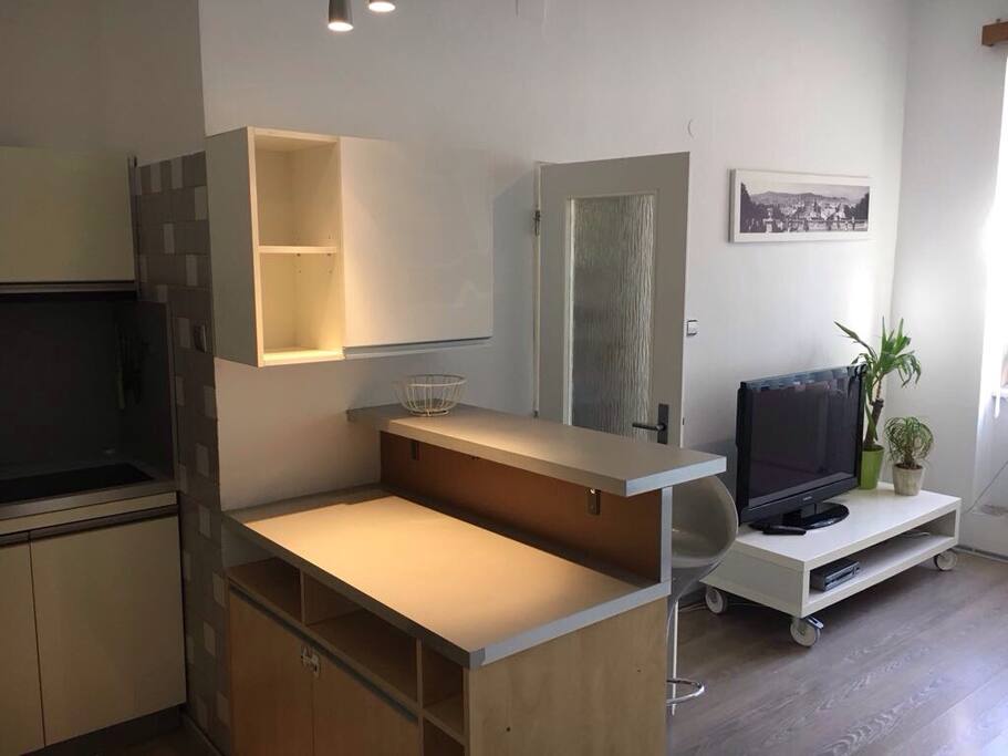 Kitchen and living room