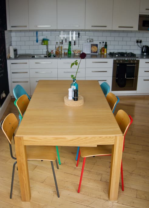 Dining Area with table that extends to seat ten