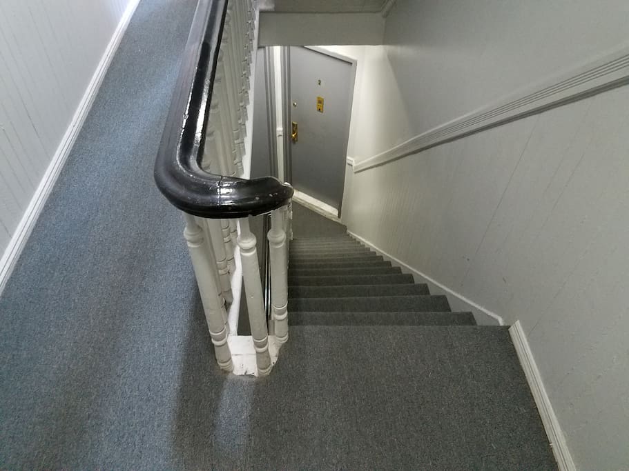 4 flights of stairs to the apartment