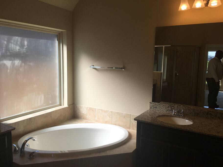Huge tub master bathroom