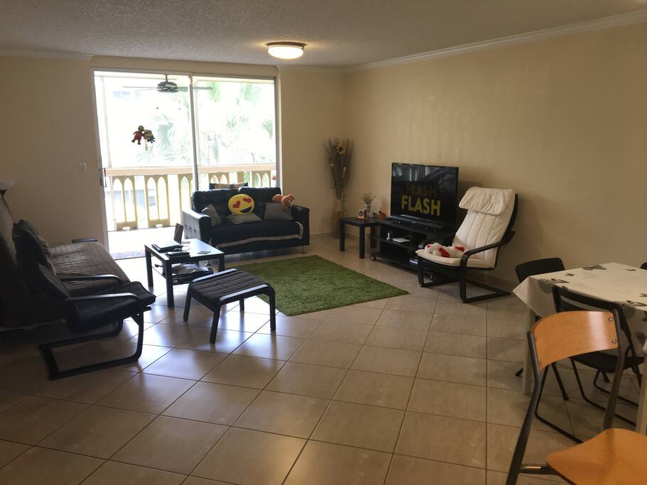 Living room with a balcony