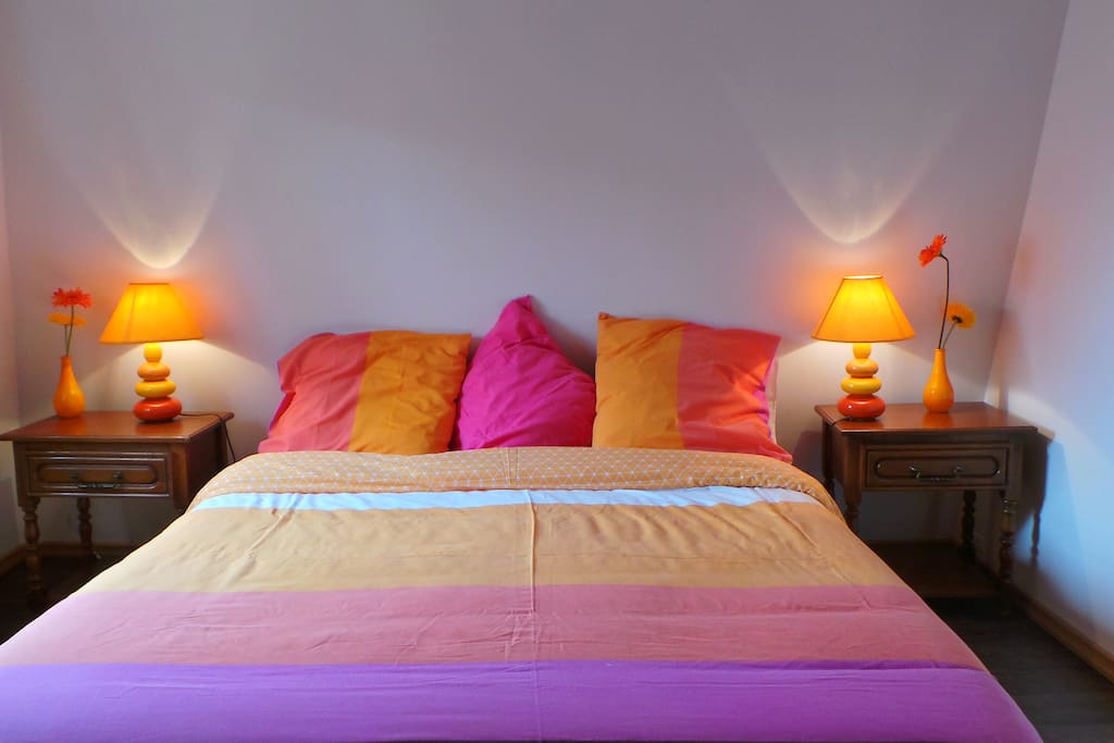 First bedroom with a 160cm wide queen size bed