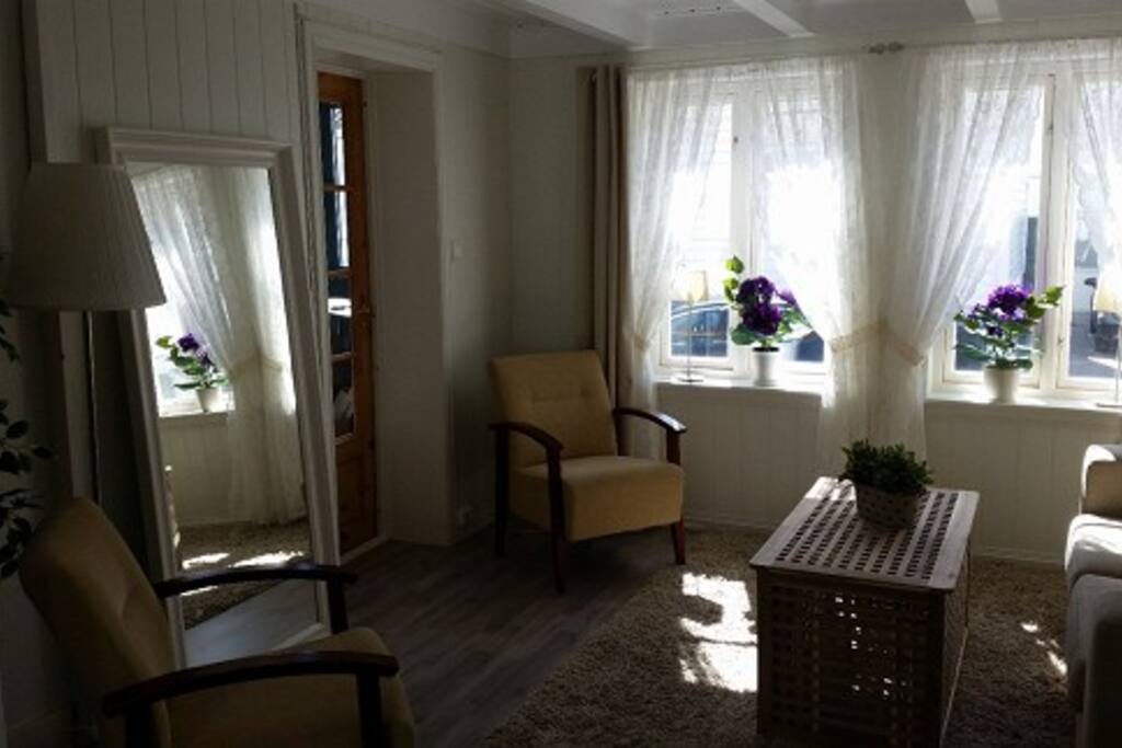 Stue med inngang til soverom